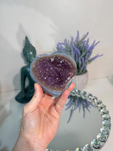 Load image into Gallery viewer, Druzy amethyst heart  with agate 3170
