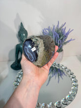 Load image into Gallery viewer, Green Amethyst Heart, Rainbow Crystal Decor, Uruguay Mineral
