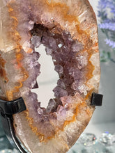 Load image into Gallery viewer, Rare Amethyst portal crystal with orange agate banding 3178
