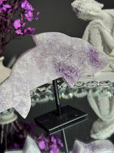 Load image into Gallery viewer, Rare Druzy Pink amethyst dolphin with amethyst 3198
