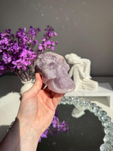 Load image into Gallery viewer, Lilac Pink amethyst skull with amethyst 3197
