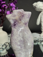 Load image into Gallery viewer, Druzy Pink amethyst goddess body with amethyst 3198 crystal woman
