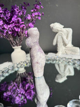 Load image into Gallery viewer, Druzy Pink amethyst goddess body with amethyst 3198 crystal woman
