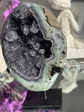 Load image into Gallery viewer, Druzy Amethyst geode with jasper healing crystals 3202
