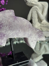 Load image into Gallery viewer, Rare Druzy Pink amethyst dolphin with amethyst 3198
