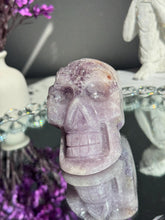 Load image into Gallery viewer, Lilac Pink amethyst skull with amethyst 3197
