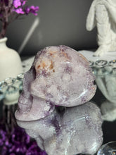 Load image into Gallery viewer, Lilac Pink amethyst skull with amethyst 3197
