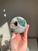 Load image into Gallery viewer, Unique druzy amethyst sphere with jasper and calcite 3214
