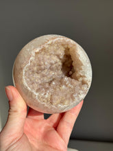 Load image into Gallery viewer, Coral pink Rainbow amethyst sphere 3214
