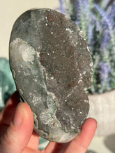 Load image into Gallery viewer, Rainbow amethyst geode with calcite 3207
