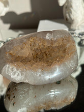 Load image into Gallery viewer, Gold Sugar rainbow amethyst geode 3206
