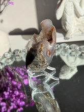 Load image into Gallery viewer, Pink sugar Rainbow amethyst heart with calcite 3207
