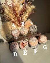 Load image into Gallery viewer, Pink Flower Agate Spheres
