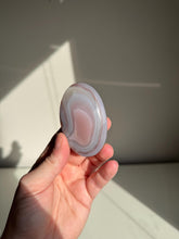 Load image into Gallery viewer, Pink Swazi Agate Sphere and Palm Stone, Smooth Polished Gemstone
