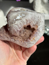 Load image into Gallery viewer, pink Rainbow sugar amethyst geode 3285
