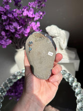 Load image into Gallery viewer, Amethyst geode with calcite druzy 3288
