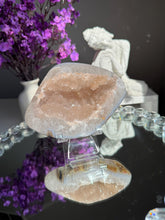 Load image into Gallery viewer, pink Rainbow sugar amethyst geode 3286
