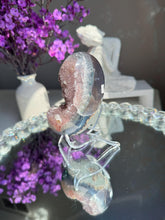 Load image into Gallery viewer, pink druzy amethyst geode 3287
