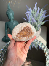 Load image into Gallery viewer, Orange Rainbow amethyst geode 3286
