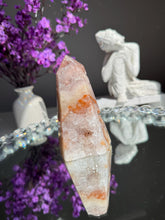 Load image into Gallery viewer, Pink amethyst tower with quartz druzy 3307

