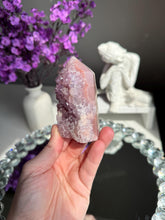 Load image into Gallery viewer, Pink amethyst tower with amethyst druzy 3310
