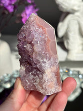 Load image into Gallery viewer, Pink amethyst tower with amethyst druzy 3310

