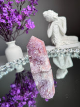 Load image into Gallery viewer, Pink amethyst tower with amethyst druzy 3310
