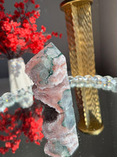 Load image into Gallery viewer, Natural Red Pink Amethyst Tower, Druzy Crystal Decor, Brazilian Quartz Healing Stone 3305
