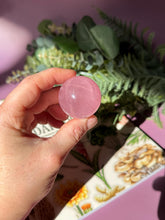 Load image into Gallery viewer, Brazilian Rose Quartz Sphere with Asterism Stone for Love Heart Chakra and Spiritual Healing 3314 I
