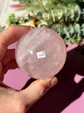 Load image into Gallery viewer, Rose Quartz Sphere with Asterism Stone for Love Heart Chakra and Spiritual Healing 3325 D
