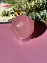 Load image into Gallery viewer, Rose Quartz Sphere with Asterism Stone for Love Heart Chakra and Spiritual Healing 3317 B
