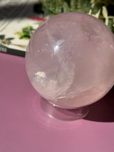 Load image into Gallery viewer, Rose Quartz Sphere with Asterism Stone for Love Heart Chakra and Spiritual Healing 3323
