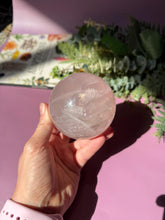 Load image into Gallery viewer, Rose Quartz Sphere with Asterism Stone for Love Heart Chakra and Spiritual Healing 3323
