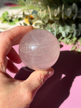 Load image into Gallery viewer, Rose Quartz Sphere with Asterism Stone for Love Heart Chakra and Spiritual Healing 3327 C
