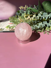 Load image into Gallery viewer, Rose Quartz Sphere with Asterism Stone for Love Heart Chakra and Spiritual Healing 3326 B
