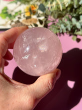 Load image into Gallery viewer, Rose Quartz Sphere with Asterism Stone for Love Heart Chakra and Spiritual Healing 3325 B
