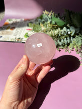 Load image into Gallery viewer, Rose Quartz Sphere with Asterism Stone for Love Heart Chakra and Spiritual Healing 3324

