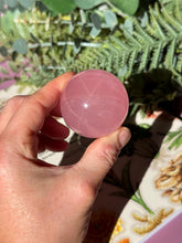 Load image into Gallery viewer, Brazilian Rose Quartz Sphere with Asterism Stone for Love Heart Chakra and Spiritual Healing 3313 E
