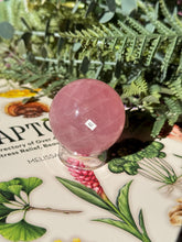 Load image into Gallery viewer, Brazilian Rose Quartz Sphere with Asterism Stone for Love Heart Chakra and Spiritual Healing 3313 E
