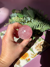 Load image into Gallery viewer, Brazilian Rose Quartz Sphere with Asterism Stone for Love Heart Chakra and Spiritual Healing 3312 G
