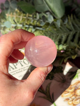 Load image into Gallery viewer, Brazilian Rose Quartz Sphere with Asterism Stone for Love Heart Chakra and Spiritual Healing 3314 K
