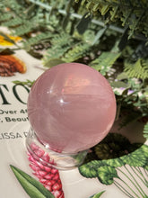 Load image into Gallery viewer, Brazilian Rose Quartz Sphere with Asterism Stone for Love Heart Chakra and Spiritual Healing 3314 K
