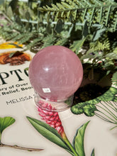 Load image into Gallery viewer, Brazilian Rose Quartz Sphere with Asterism Stone for Love Heart Chakra and Spiritual Healing 3314L
