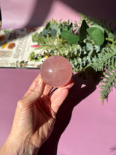 Load image into Gallery viewer, Rose Quartz Sphere with Asterism Stone for Love Heart Chakra and Spiritual Healing 3317
