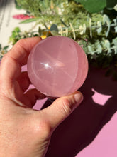 Load image into Gallery viewer, Rose Quartz Sphere with Asterism Stone for Love Heart Chakra and Spiritual Healing 3317 B
