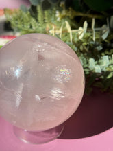 Load image into Gallery viewer, Rose Quartz Sphere with Asterism Stone for Love Heart Chakra and Spiritual Healing 3323
