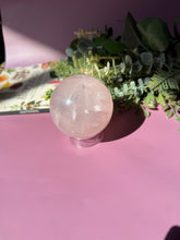 Load image into Gallery viewer, Rose Quartz Sphere with Asterism Stone for Love Heart Chakra and Spiritual Healing 3323
