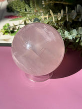 Load image into Gallery viewer, Rose Quartz Sphere with Asterism Stone for Love Heart Chakra and Spiritual Healing 3323
