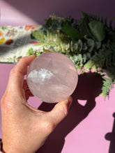 Load image into Gallery viewer, Rose Quartz Sphere with Asterism Stone for Love Heart Chakra and Spiritual Healing 3323
