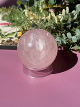 Load image into Gallery viewer, Rose Quartz Sphere with Asterism Stone for Love Heart Chakra and Spiritual Healing 3326 B
